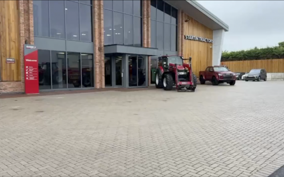 Startin Tractors front entrance with new surfacing and drainage