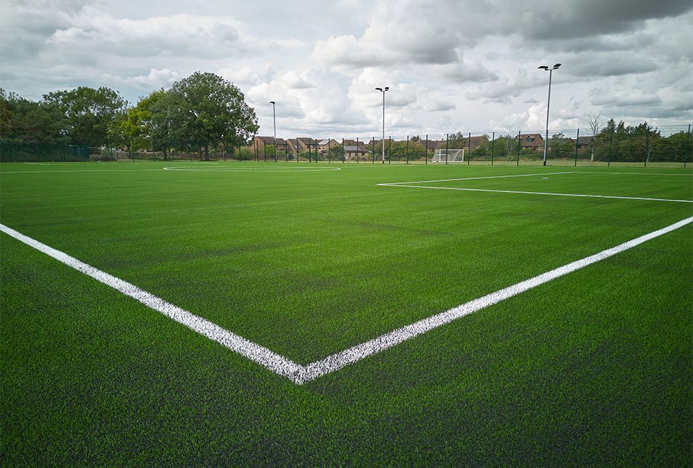 3G sports pitch installed by MAC Groundwork for Sandy Secondary School
